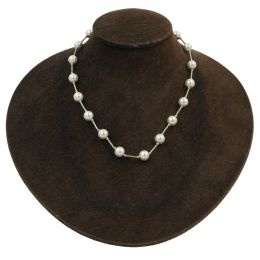 Dick Wicks White Pearl Post Link Necklace